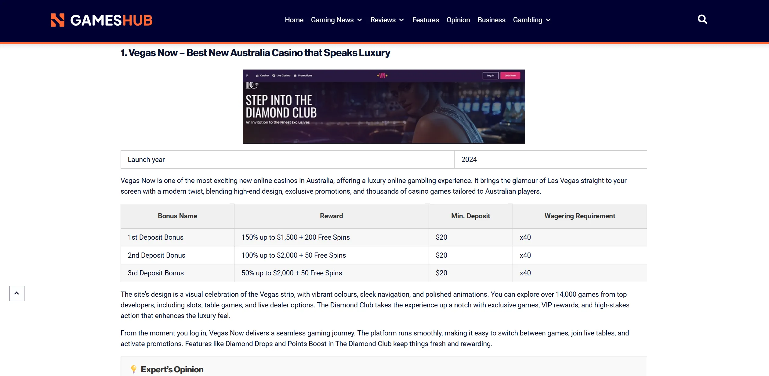 Screenshot of Gameshub.com — New Online Casinos Australia - Our Top Picks