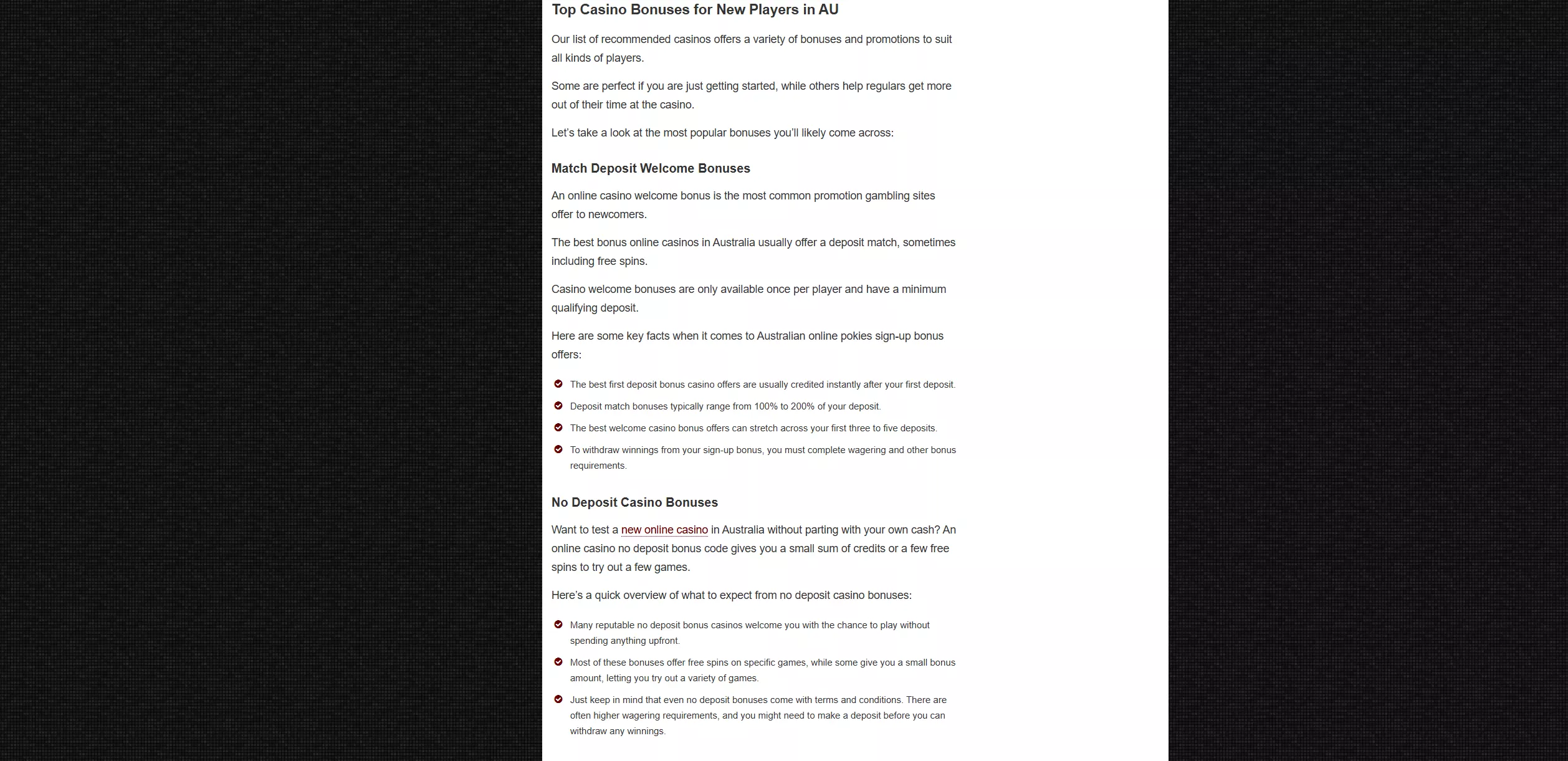 Screenshot of Cardplayer.com – Best Casino Bonus Australia – Top Casino Bonuses in AU