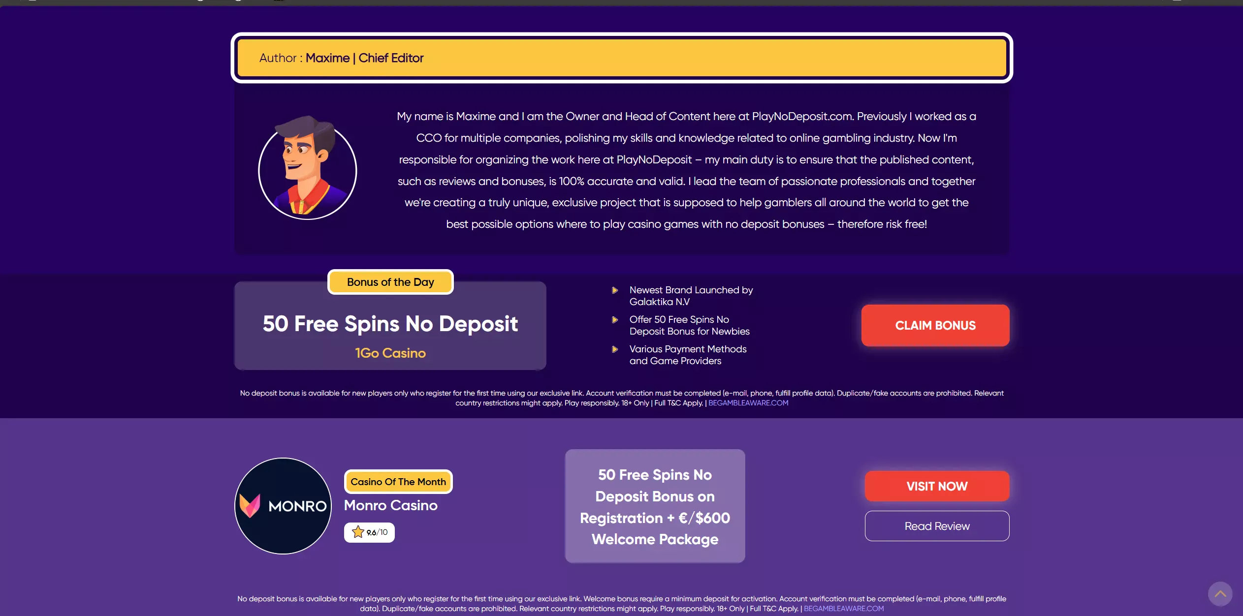 Screenshot of Playnodeposit.com – Top No Deposit Bonus Casinos in Australia | PlayNoDeposit