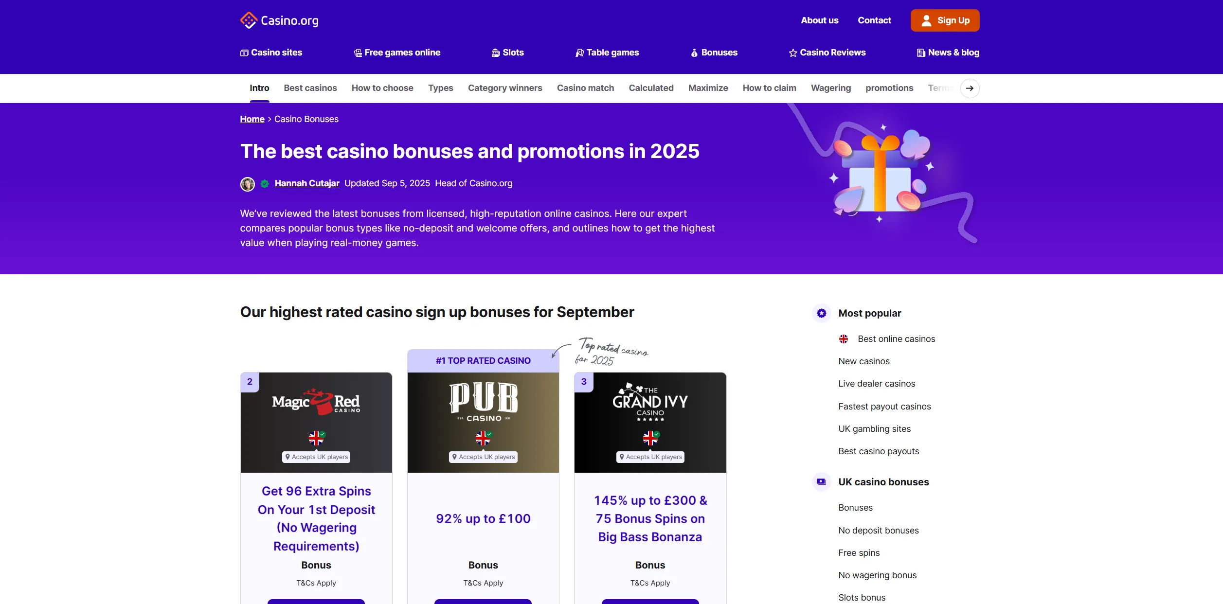 Screenshot of Casino.org - Bester Casino Bonus Österreich | Bis zu 20.000 €
