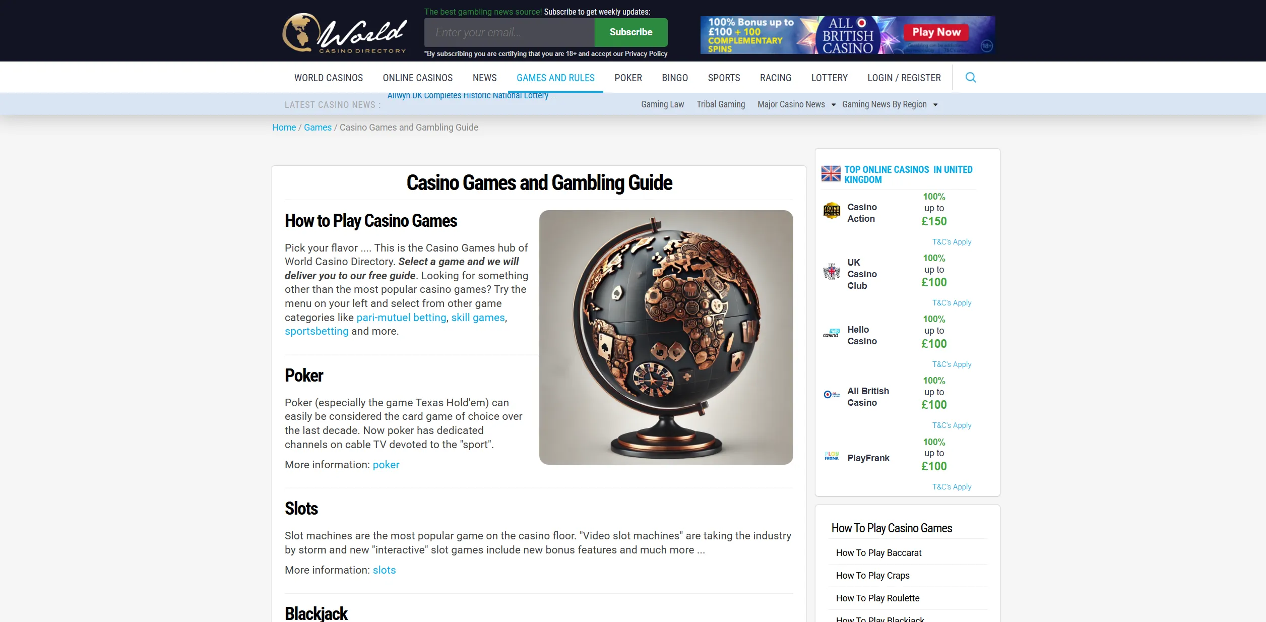 Screenshot of Worldcasinodirectory.com - Austria Casinos & Gambling