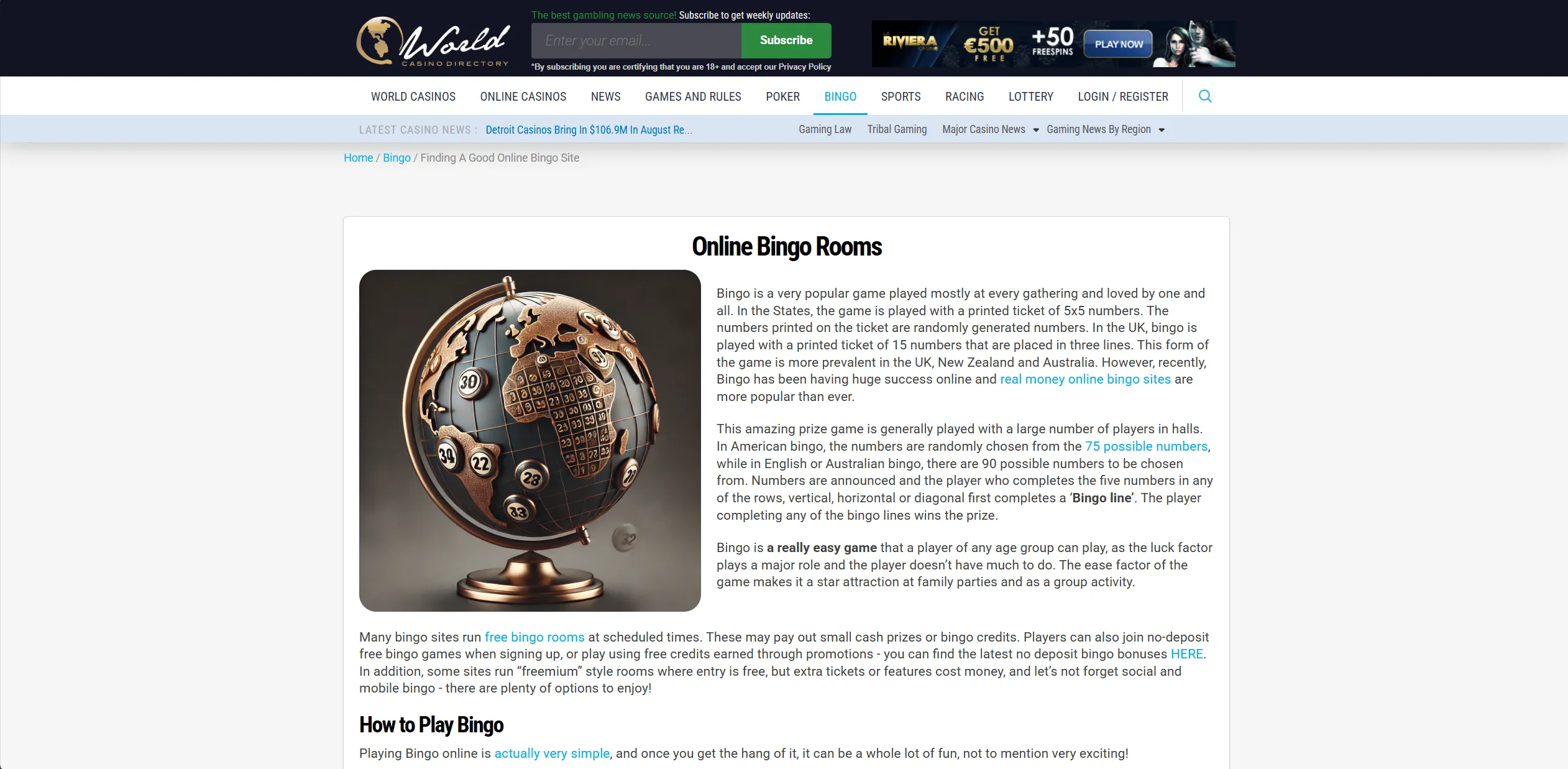 Screenshot of Worldcasinodirectory.com - Austria Casinos & Gambling