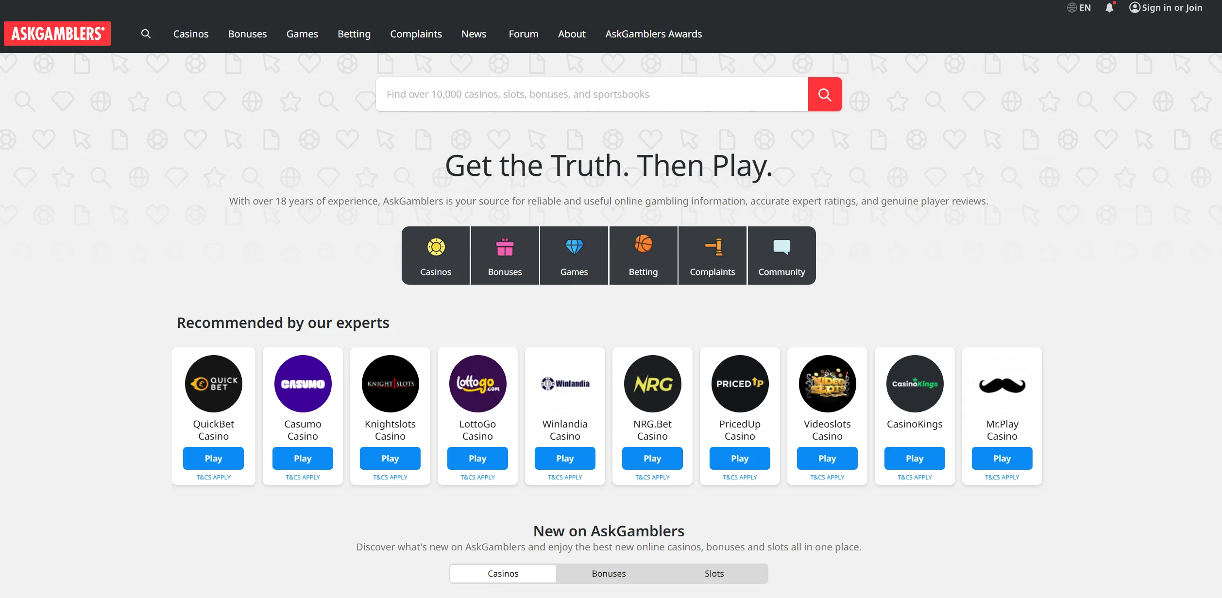 Screenshot of Askgamblers.com  Bulgarian Casinos Sites ✔️ Online Casinos Bulgaria