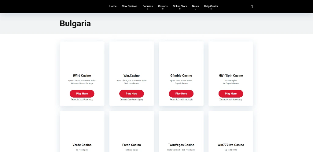 Screenshot of Bonusmaniac.com - Bulgaria Online Casinos Full List | Bonuses & Free Spins ✔️