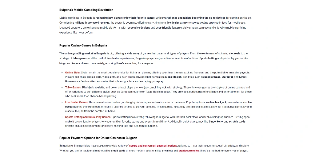 Screenshot of Bonusmaniac.com - Bulgaria Online Casinos Full List | Bonuses & Free Spins ✔️
