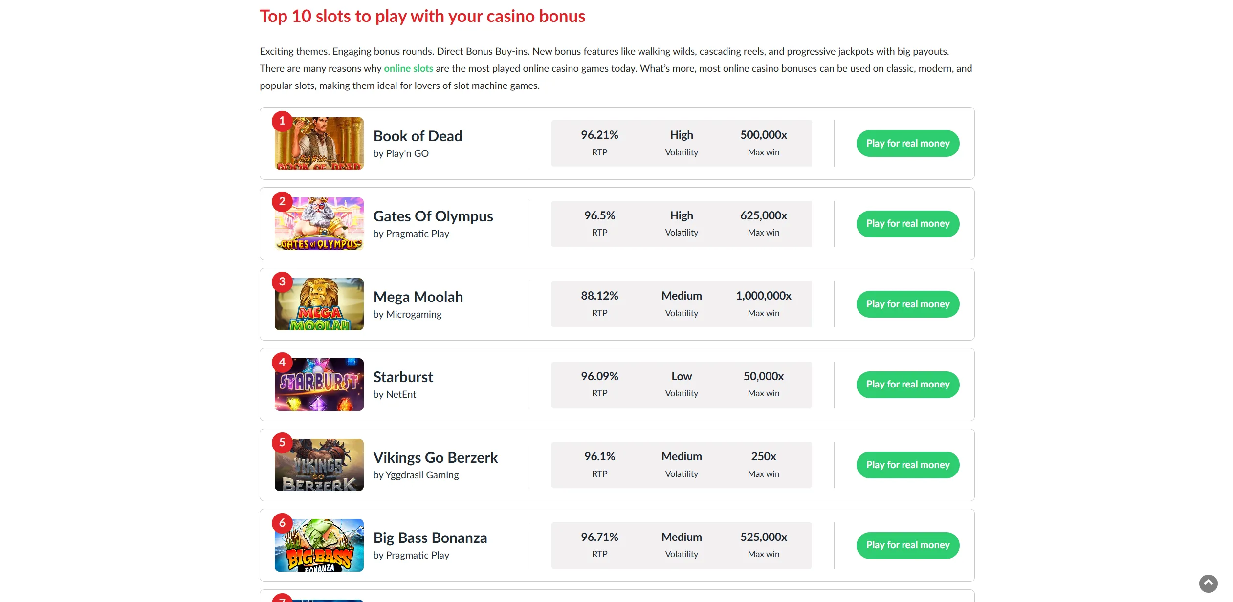 Screenshot of Casino.ca - Best Online Casino Bonuses | Top 50 Bonus Offers