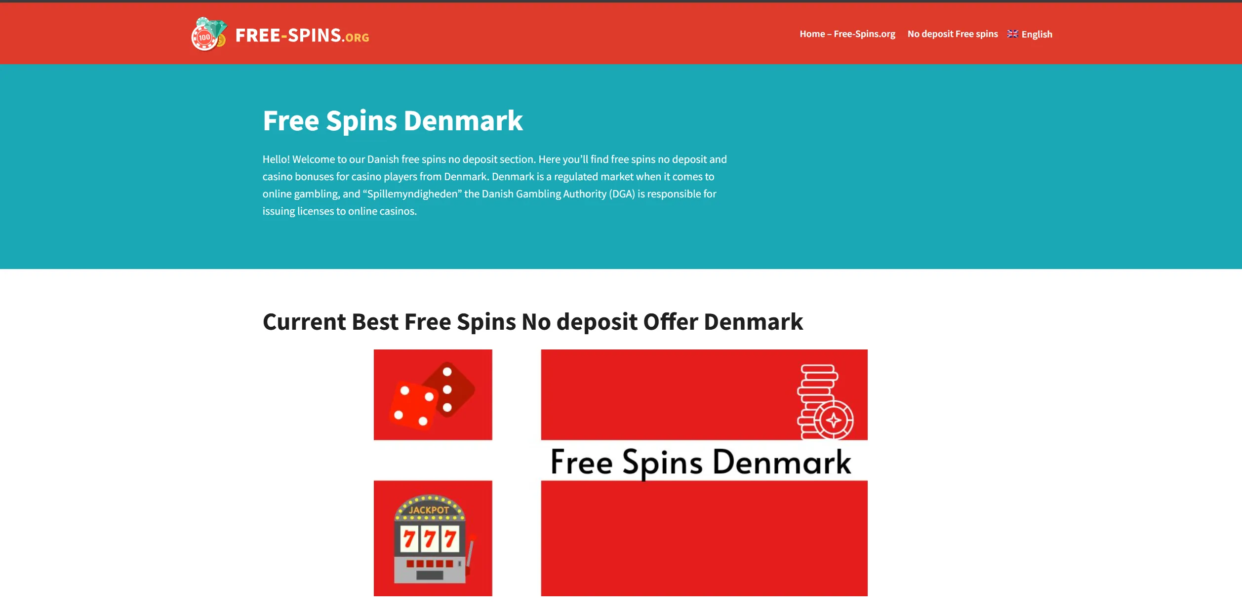 Screenshot of Free-spins.org – Free spins no deposit offers Denmark - Danish players allowed