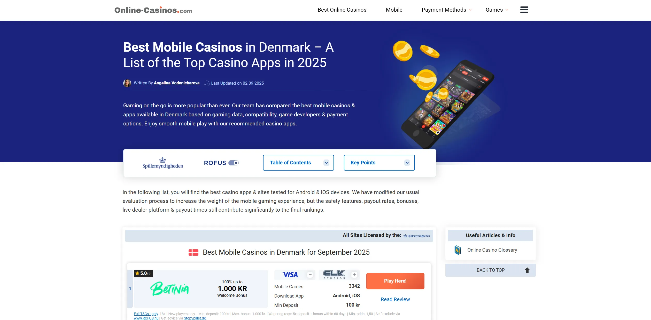 Screenshot of Online-casinos.com -  Best Online Casinos in Denmark