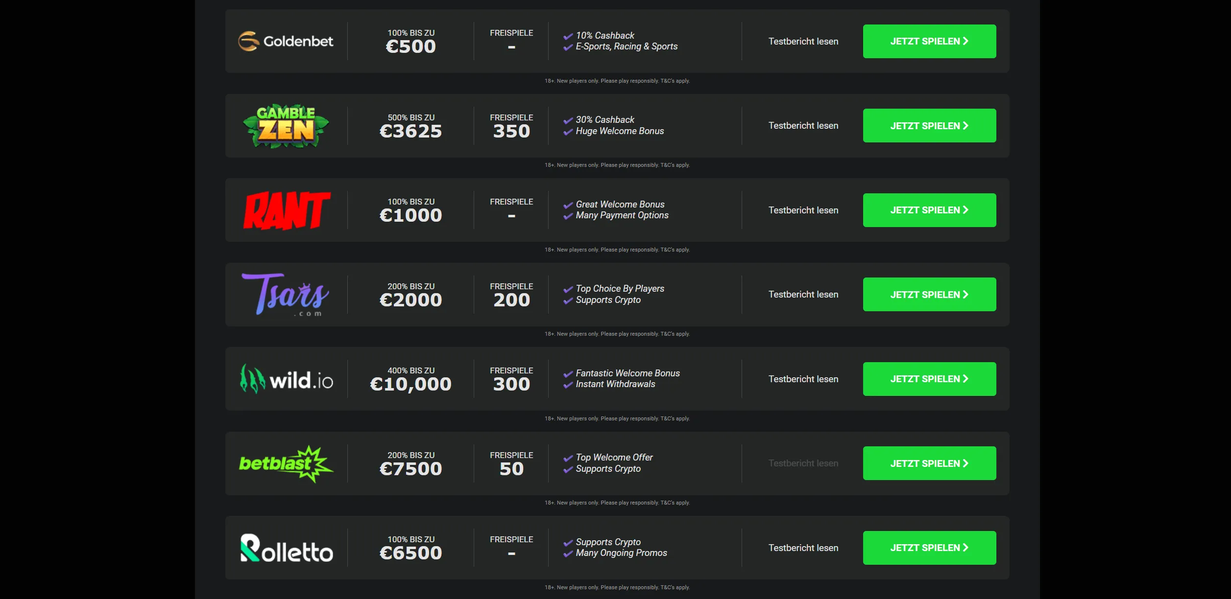 Screenshot of Bigwinboard.com - Best German Casino Bonuses - Bigwinboard.com