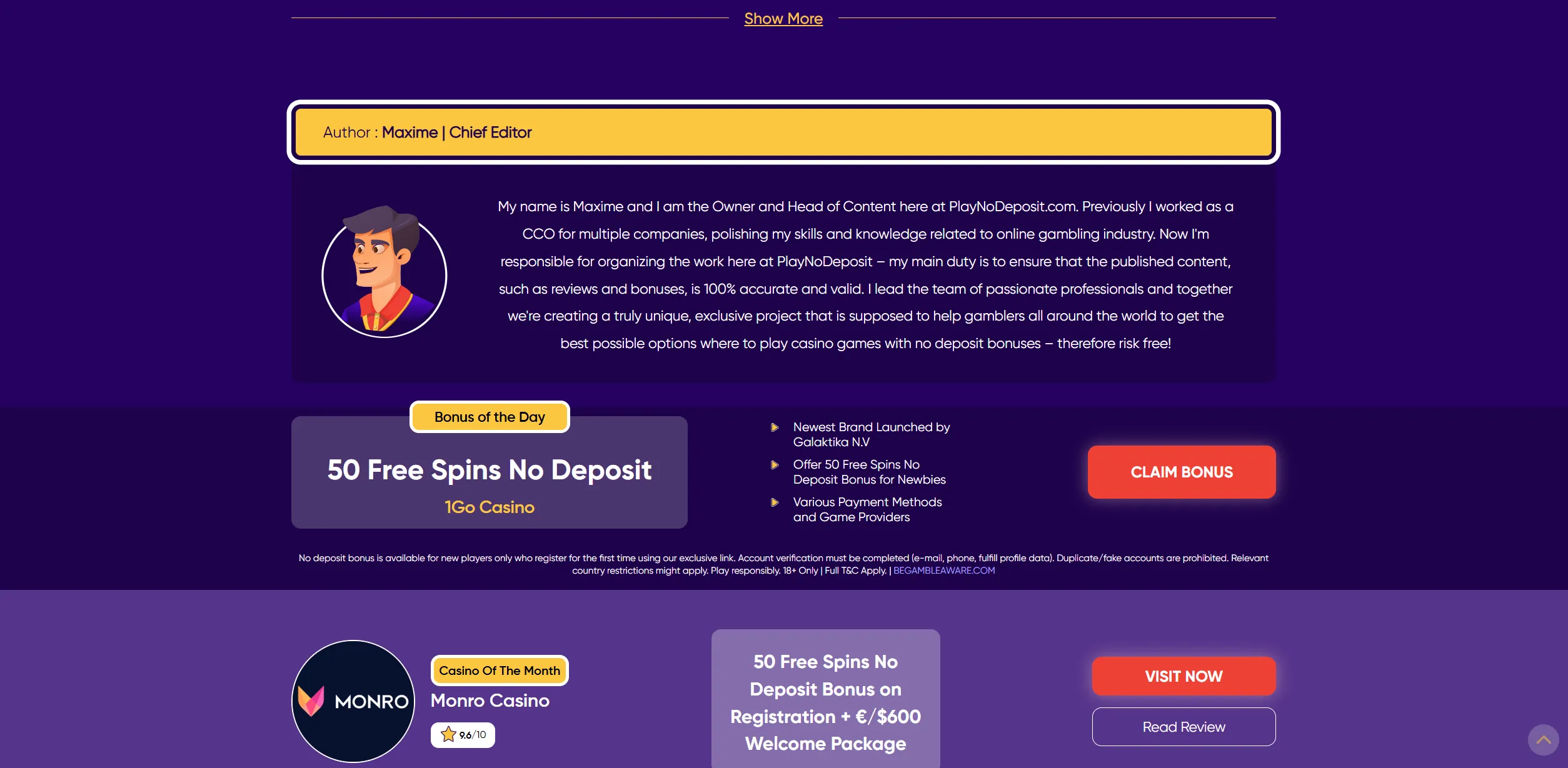 Screenshot of Playnodeposit.com – Top No Deposit Bonus Casinos in Germany | PlayNoDeposit
