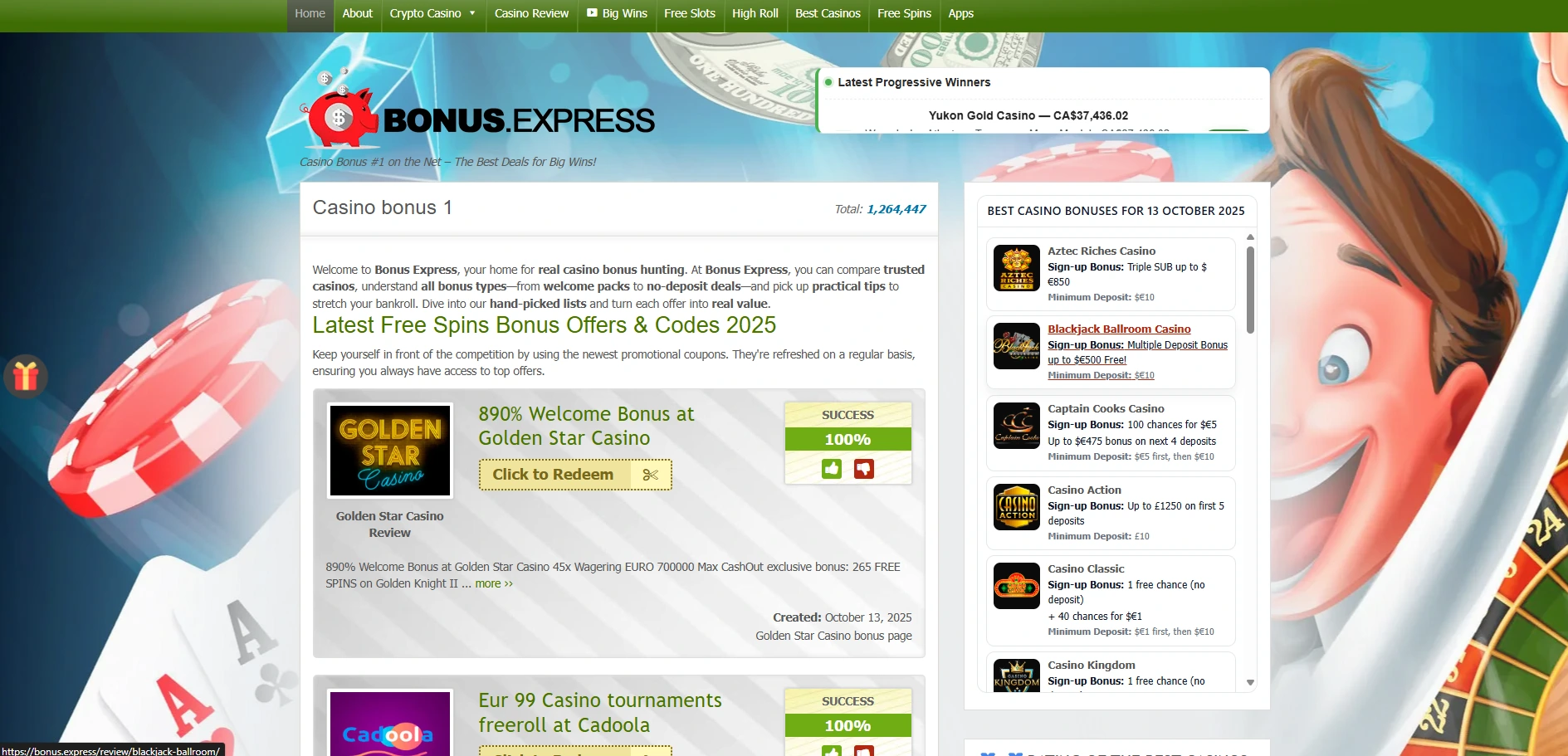 Screenshot of Bonus.express - Bonus Express