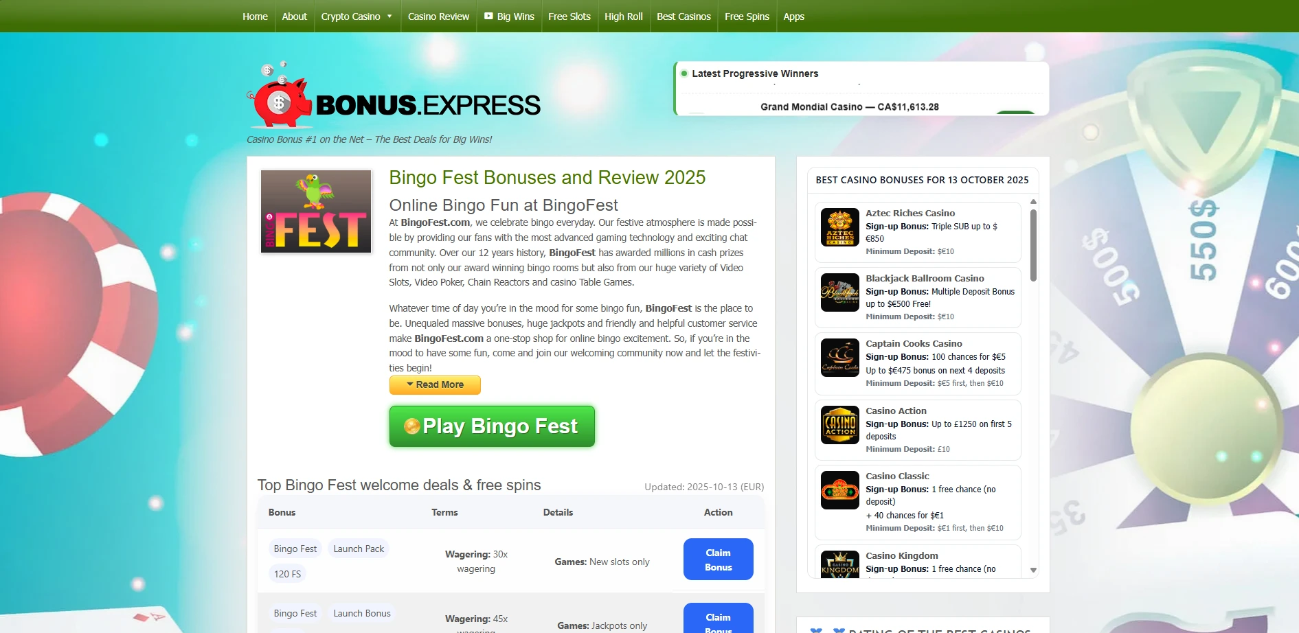 Screenshot of Bonus.express - Bonus Express