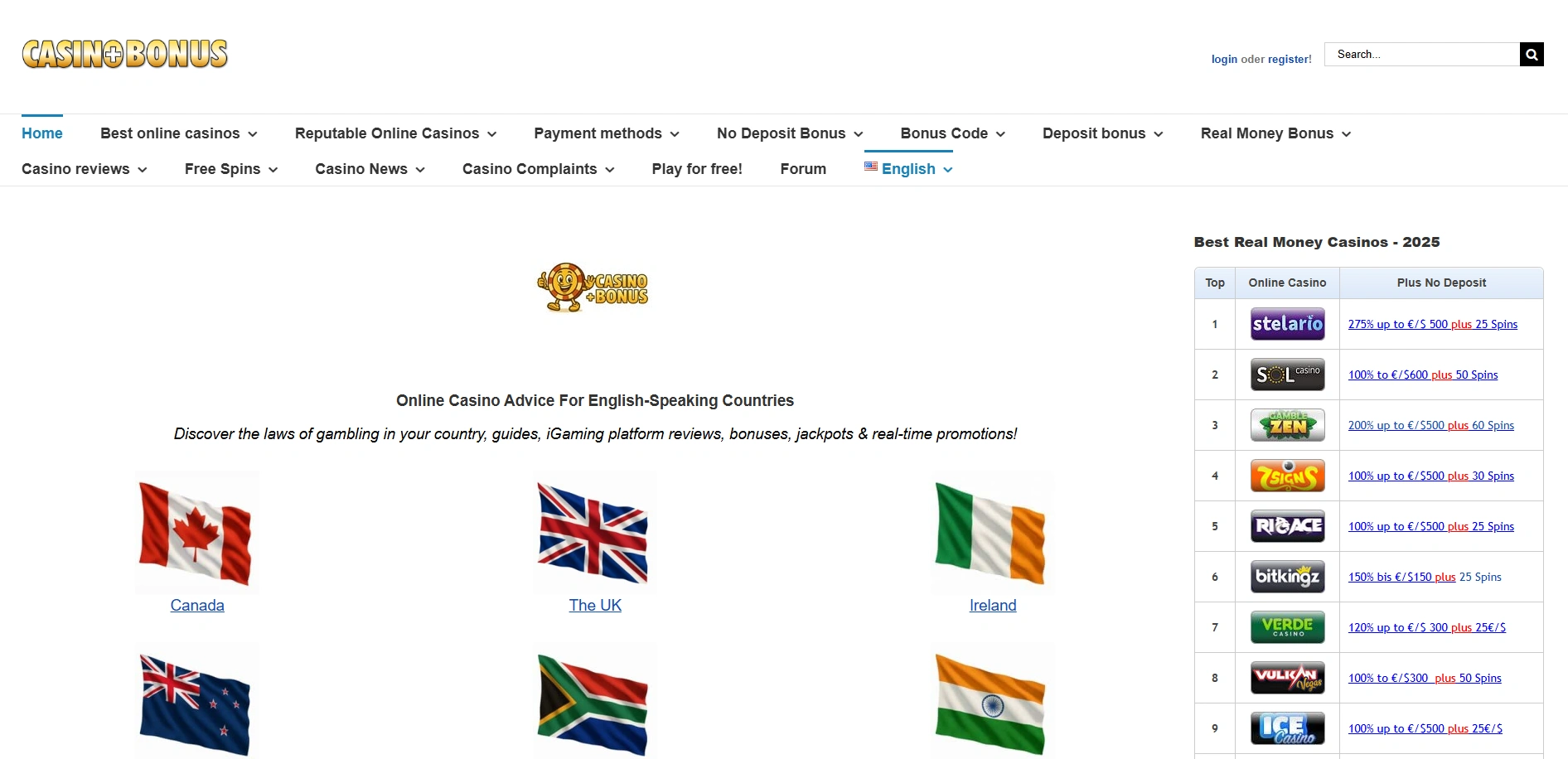 Screenshot of Casinoplusbonus.com - Online Casinos Reviewed by Casinoplusbonus