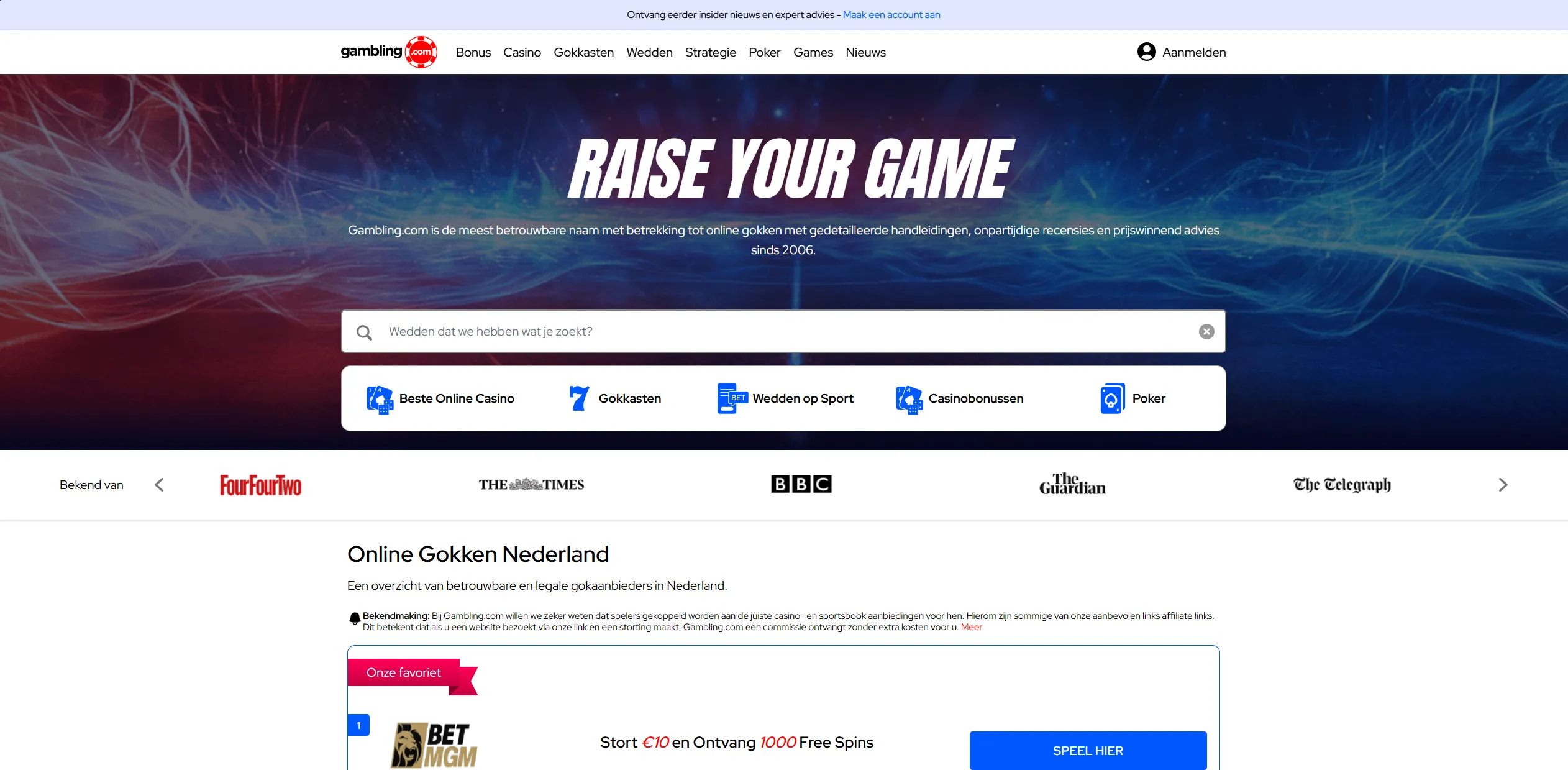Screenshot of Gambling.com – Casino Bonuses Ireland | Sign Up Casino Bonus Codes