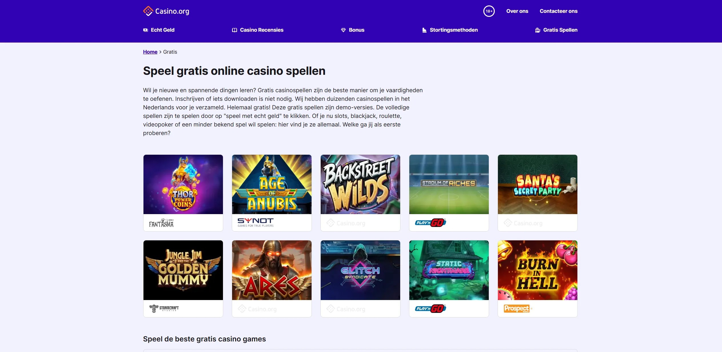 Screenshot of Casino.org -  🎯 Best Online Casino Bonuses | 300% match in Ireland