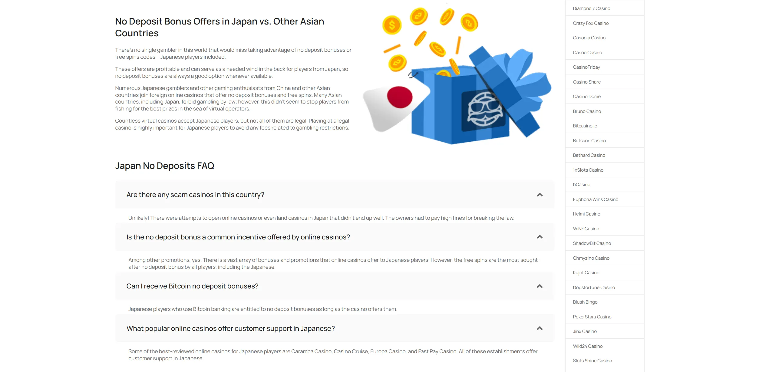Screenshot of Nodepositdaddy.com - No Deposit Bonus Japan | JP Casino No Deposits