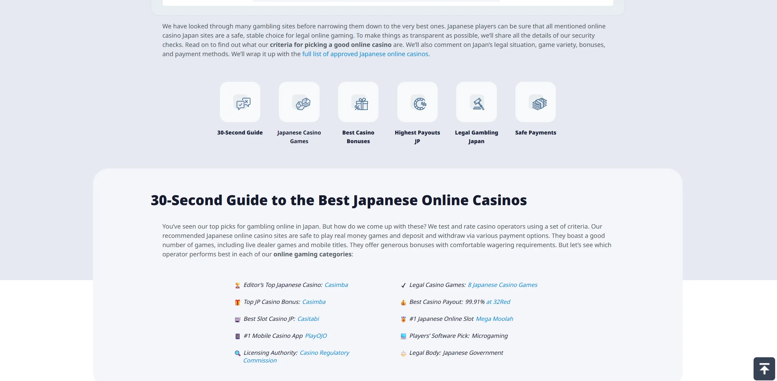 Screenshot of Bestonlinecasino.com - 🎖️ Best Japanese Online Casino Sites ✔️ Legal Operators JP
