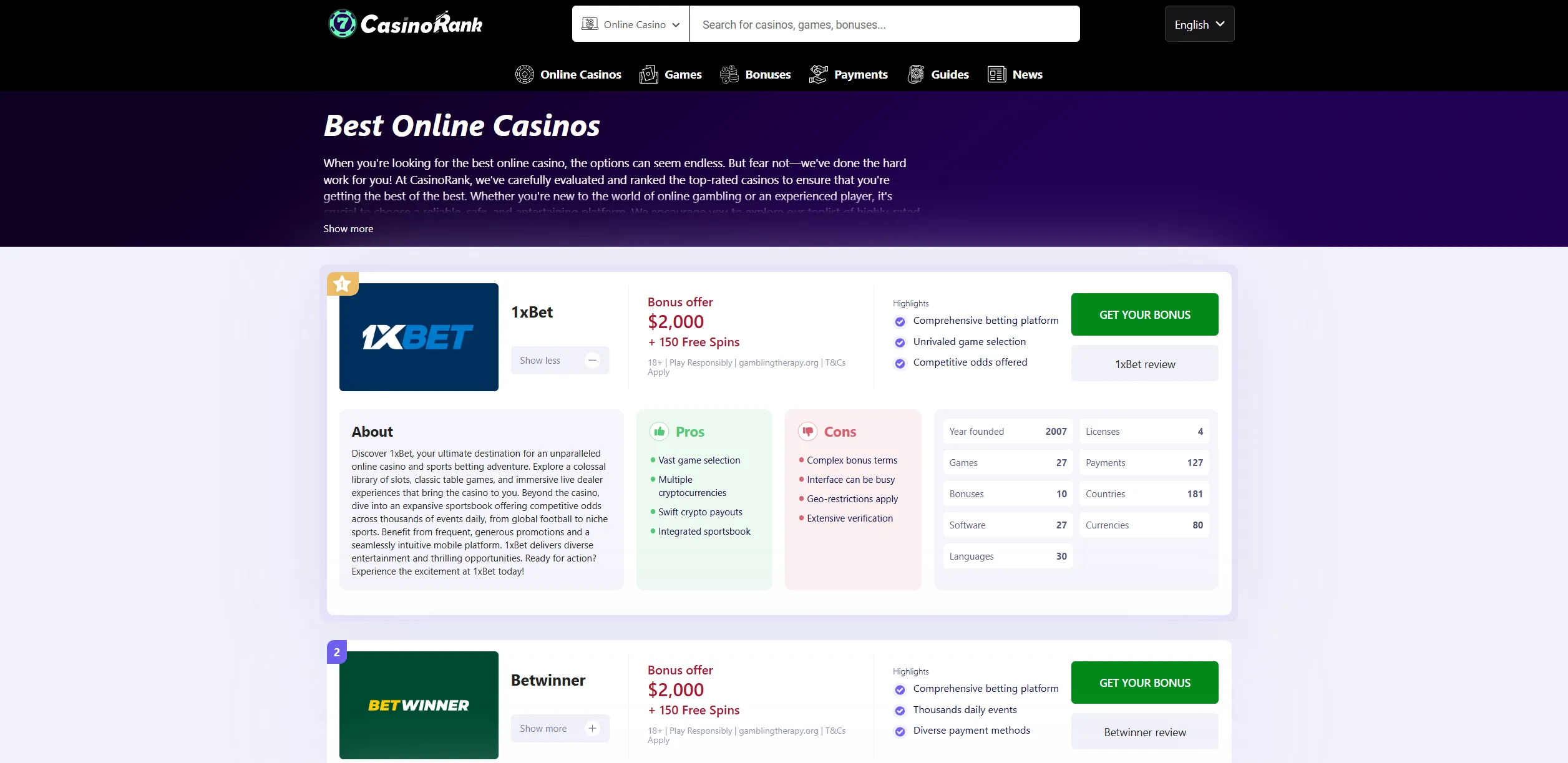 Screenshot of Onlinecasinorank.org –  Best Free Spins Bonuses in Japan | All (30) Casinos