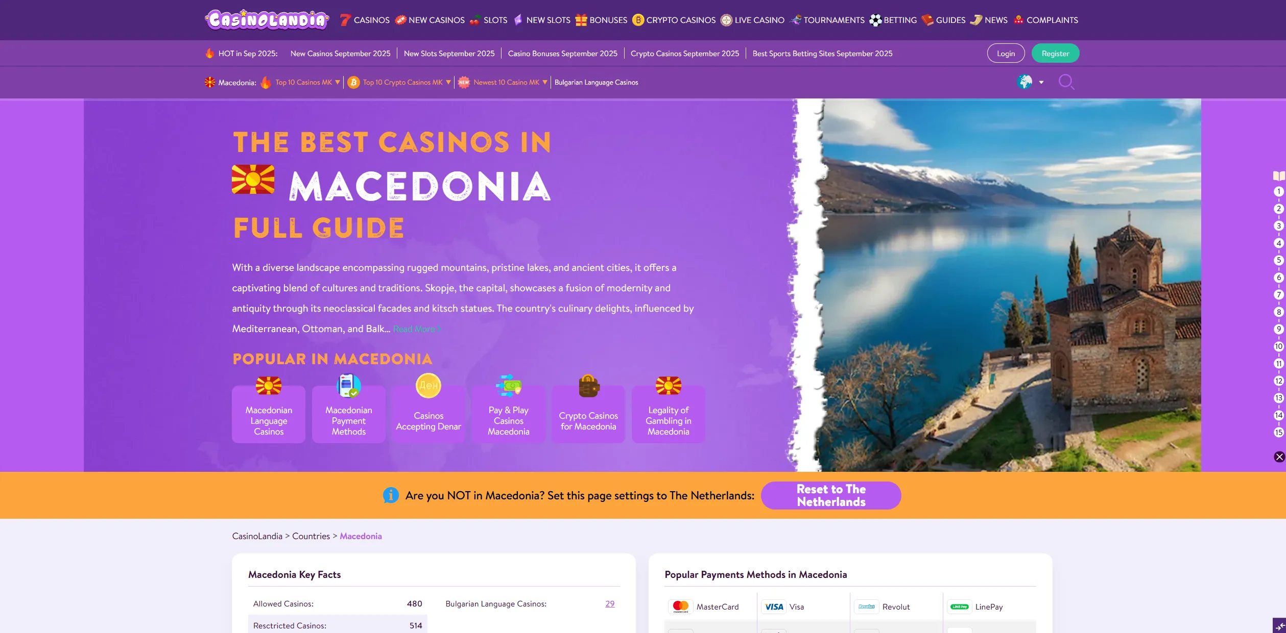 Screenshot of Casinolandia.com - Best Online Casinos Macedonia | 230+ Top Brands for Macedonian Players