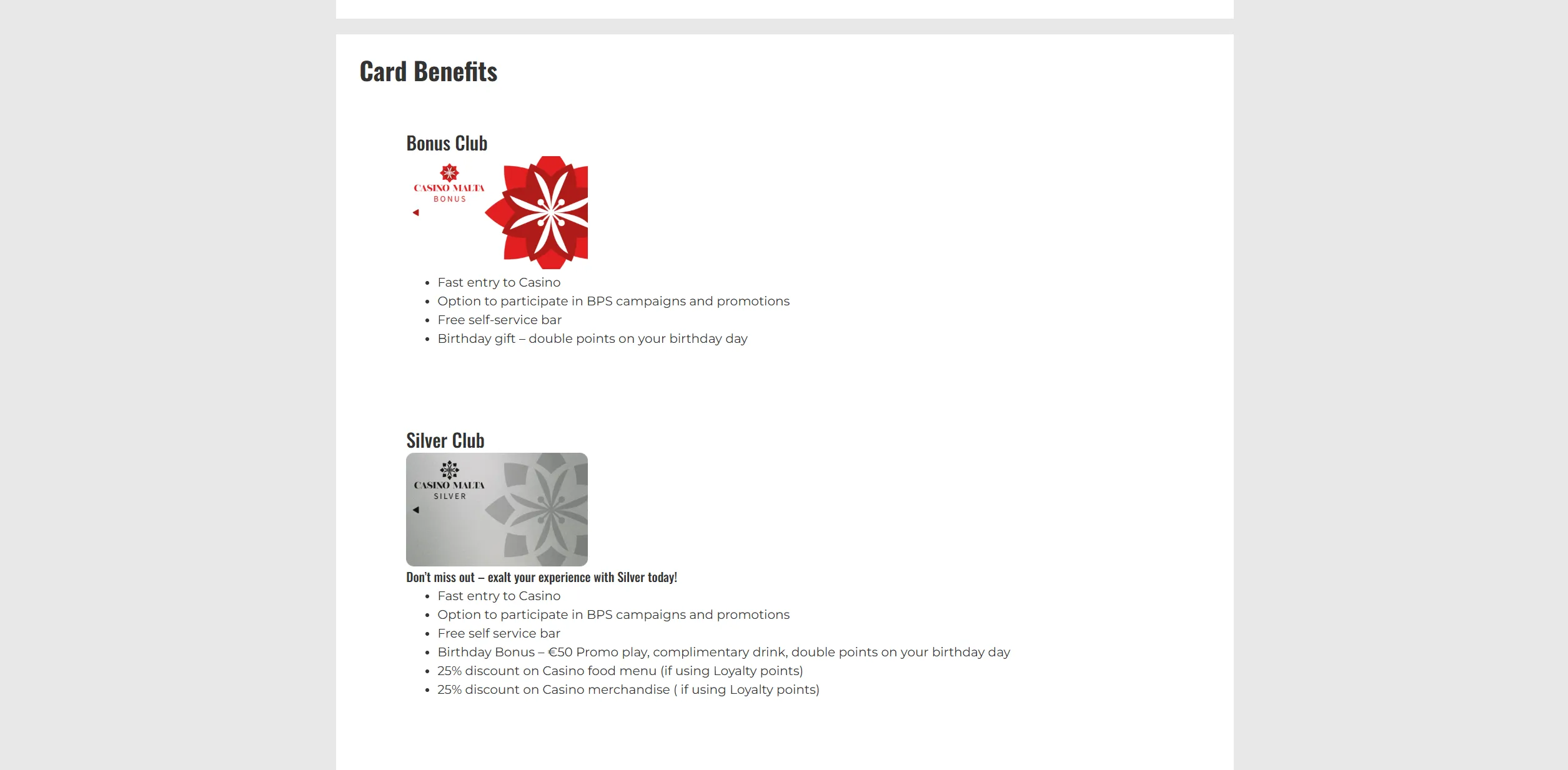Screenshot of Casinomalta.com.mt - Rewards Benefits – Casino Malta
