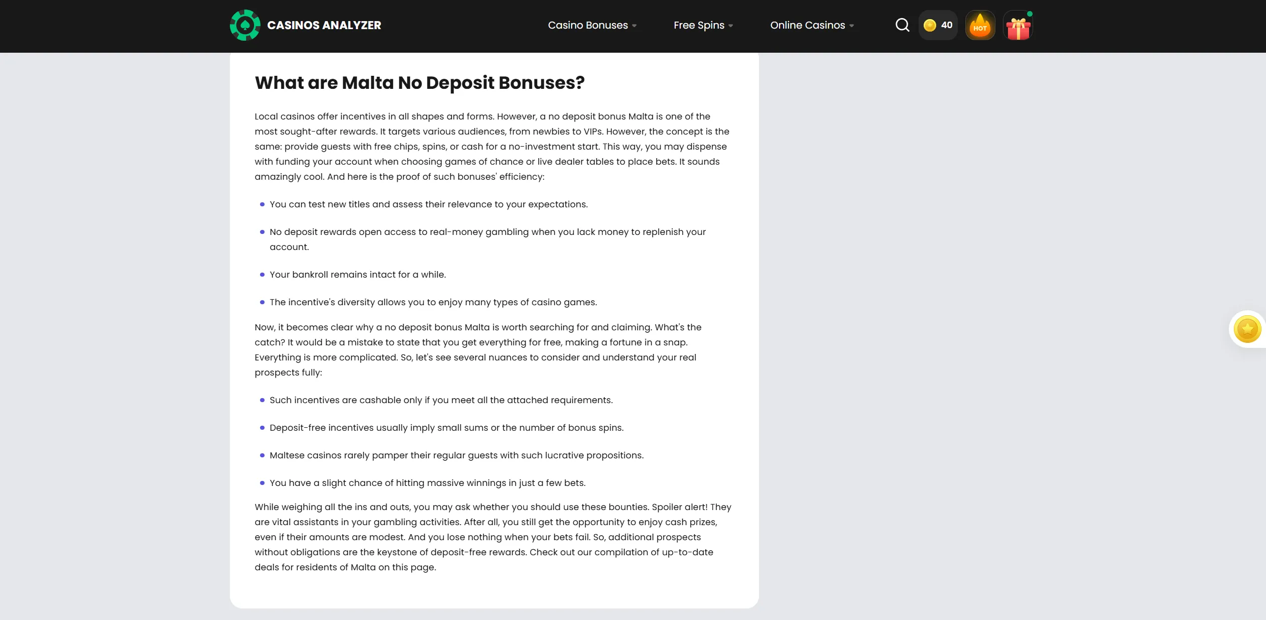 Screenshot of Casinosanalyzer.com - Denar (MKD) Casinos - Online Casinos that Accepts Denar 2025