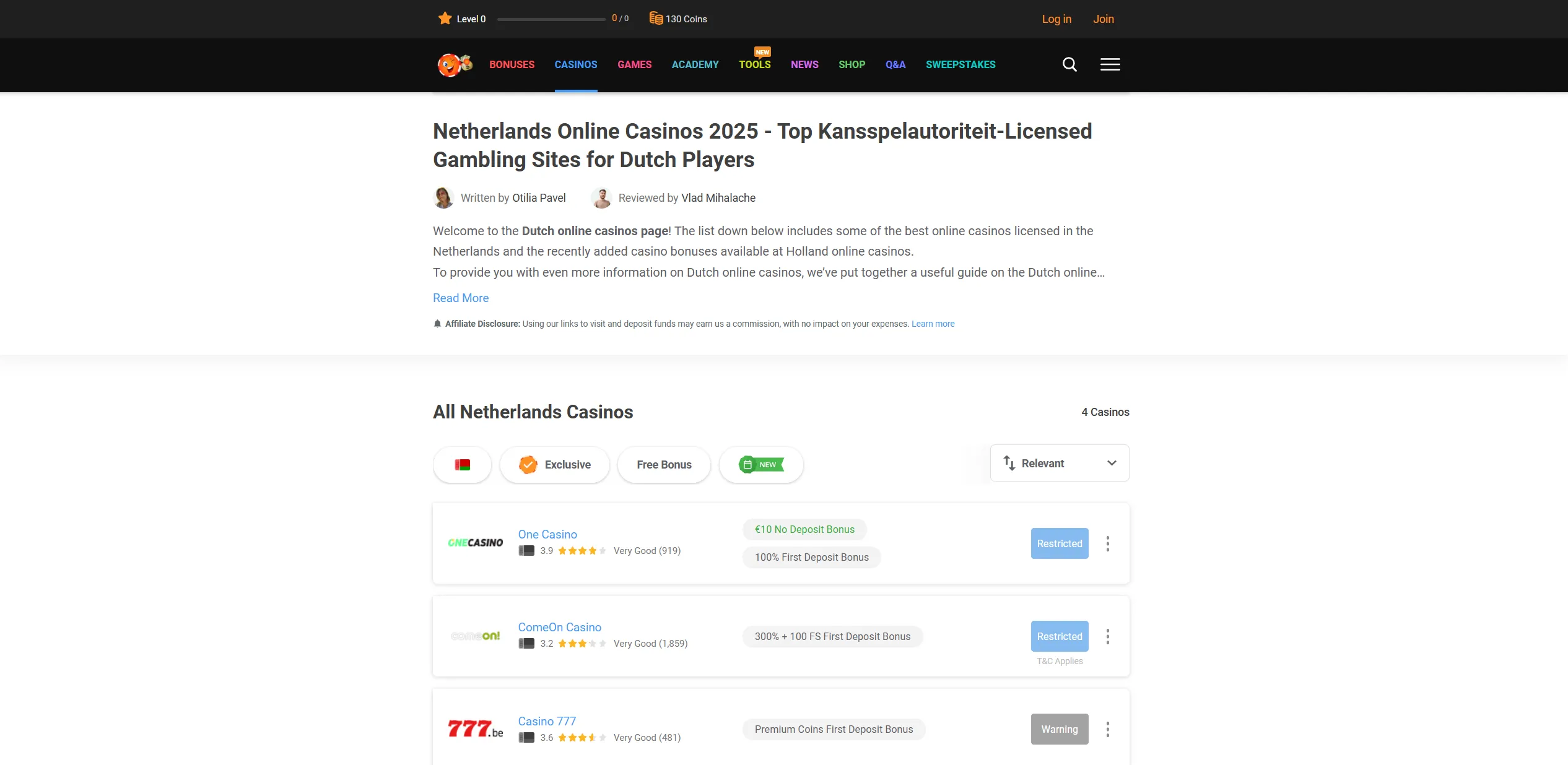 Screenshot of Chipy.com — Best Netherlands Licensed Online Casino Sites - Chipy.com
