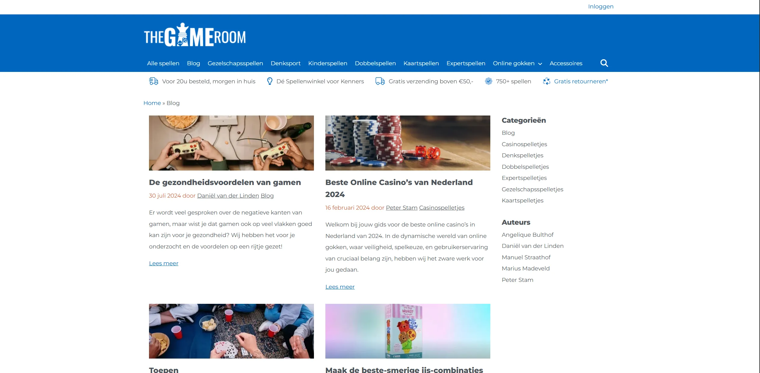 Screenshot of Thegameroom.org — Bonus Zonder Storting: Beste No Deposit Bonus
