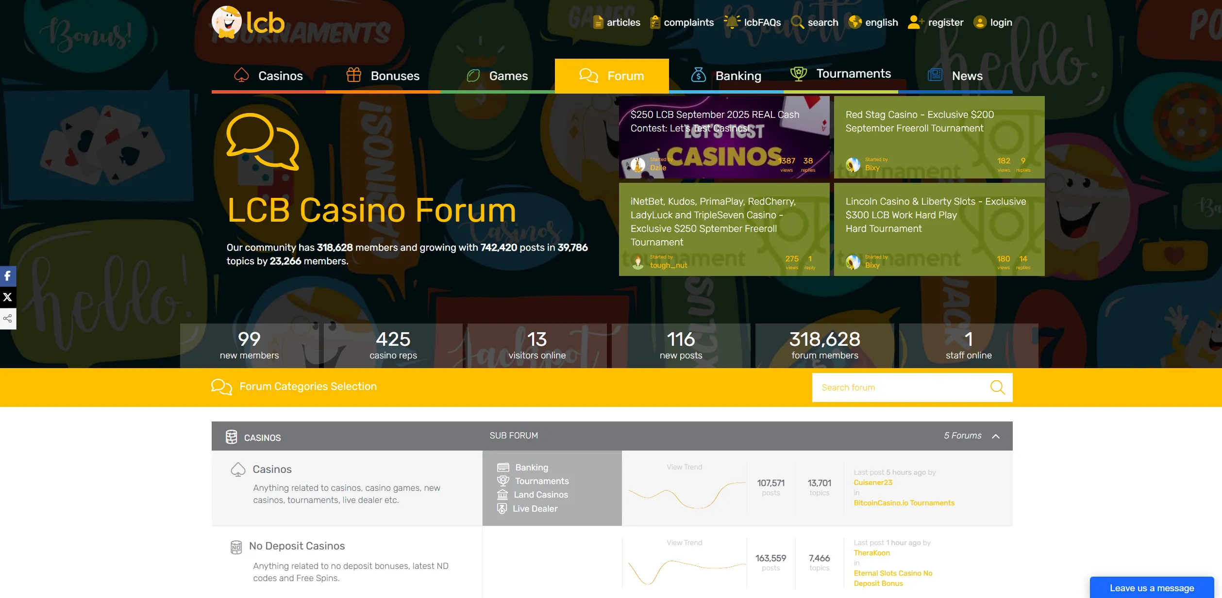 Screenshot of LCB.org - No Deposit Bonuses for Players from Netherlands