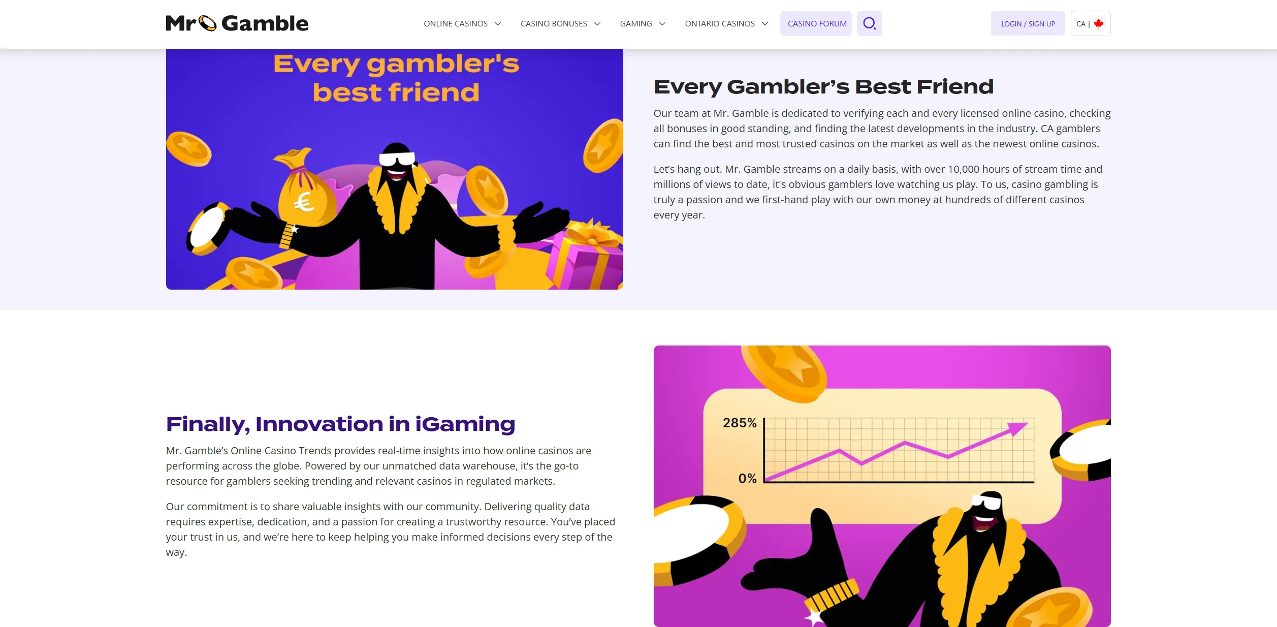 Screenshot of Mr-gamble.com - Best Norway Casino Sites & Bonuses | Mr. Gamble