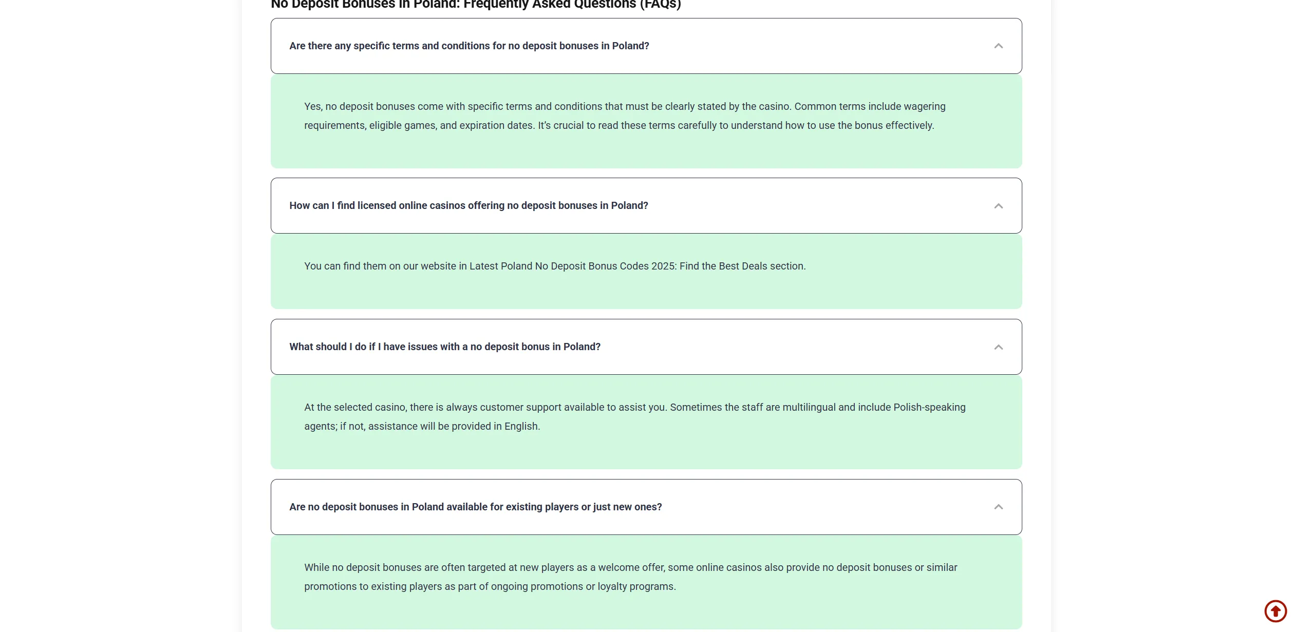 Screenshot of Nodepositbonuses.top - Latest Poland No Deposit Bonuses Exclusive