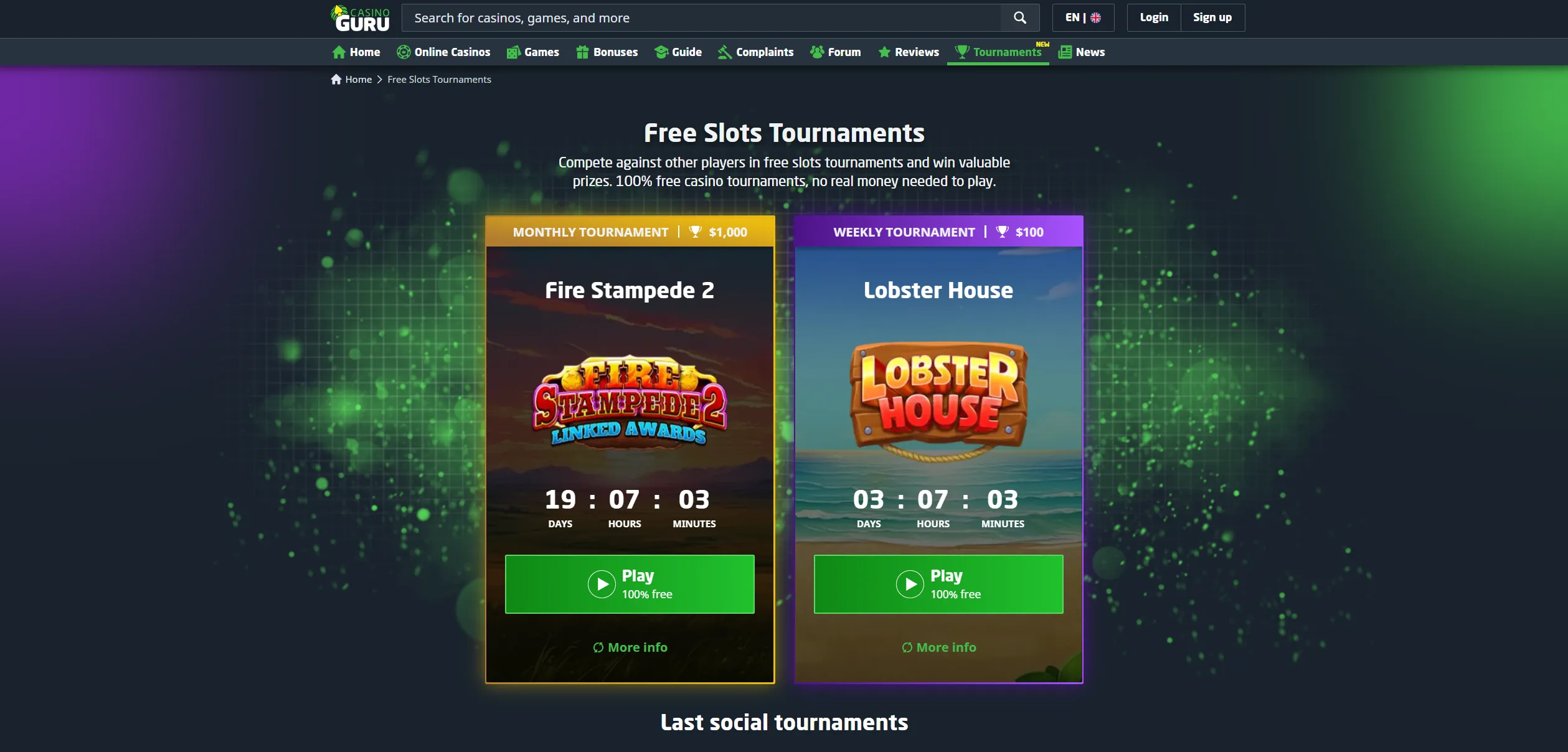 Screenshot of Casino.guru - Casino Bonus - No Deposit Bonus & Free Spins Singapore[230+ Offers]