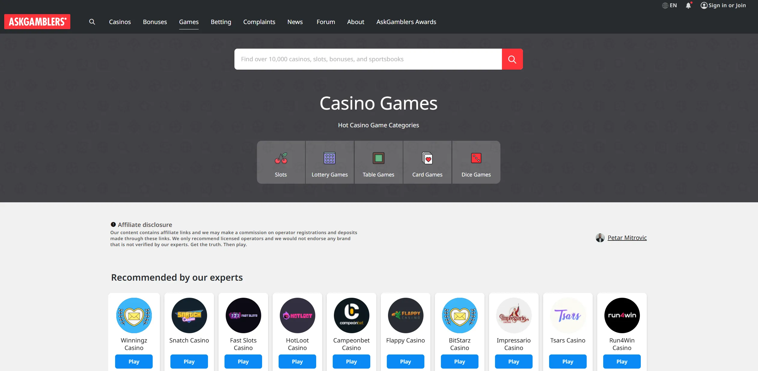 Screenshot of Askgamblers.com -  Online Casinos Sweden ✔️ Best Swedish Casino Sites