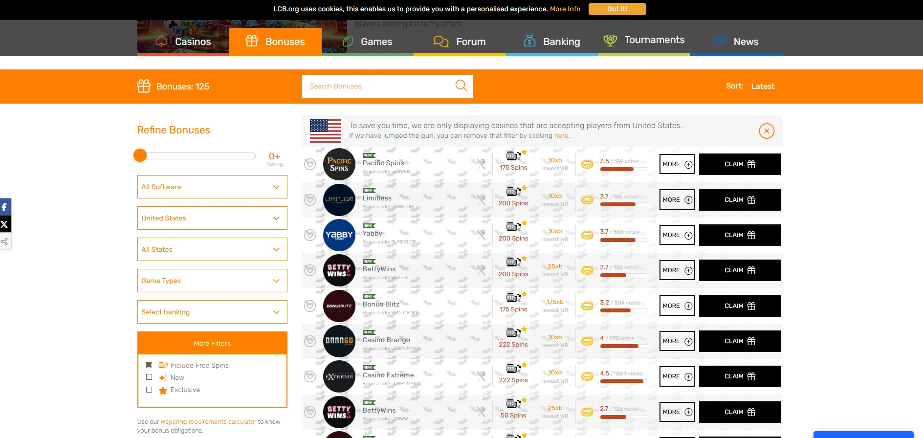 Screenshot of LCB.org - Online Casino Reviews