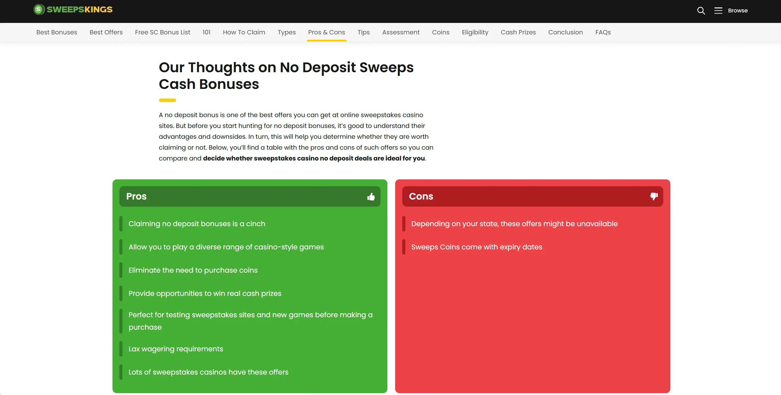 Screenshot of Sweepskings.com – Sweepstakes Casino No Deposit Bonuses: Grab $100+ in Free SC Coins