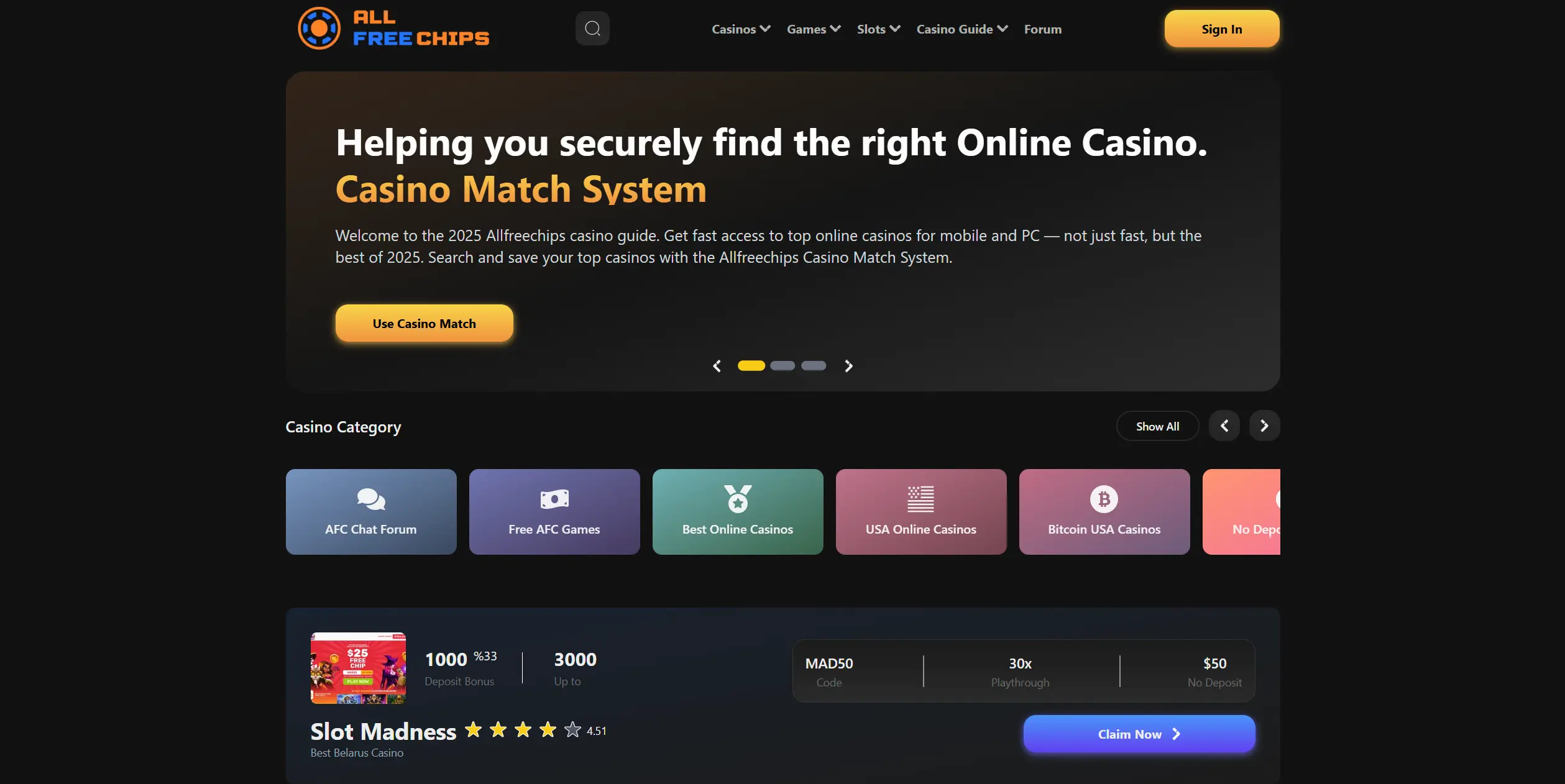 Screenshot of Allfreechips.com – New - Thousands of Free Slot Demos Added Play Free Slots Online